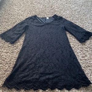 254)Black lace long sleeve dress size 4❤️